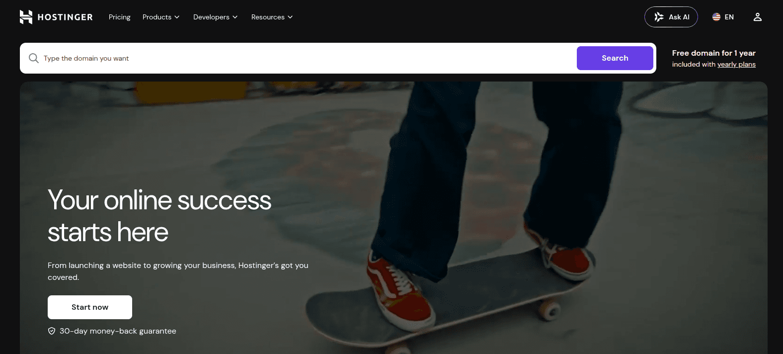 Hostinger hosting plans and pricing page